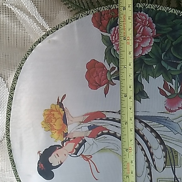 Oriental Silk Fan (9 inch) - Picture 5 of 12